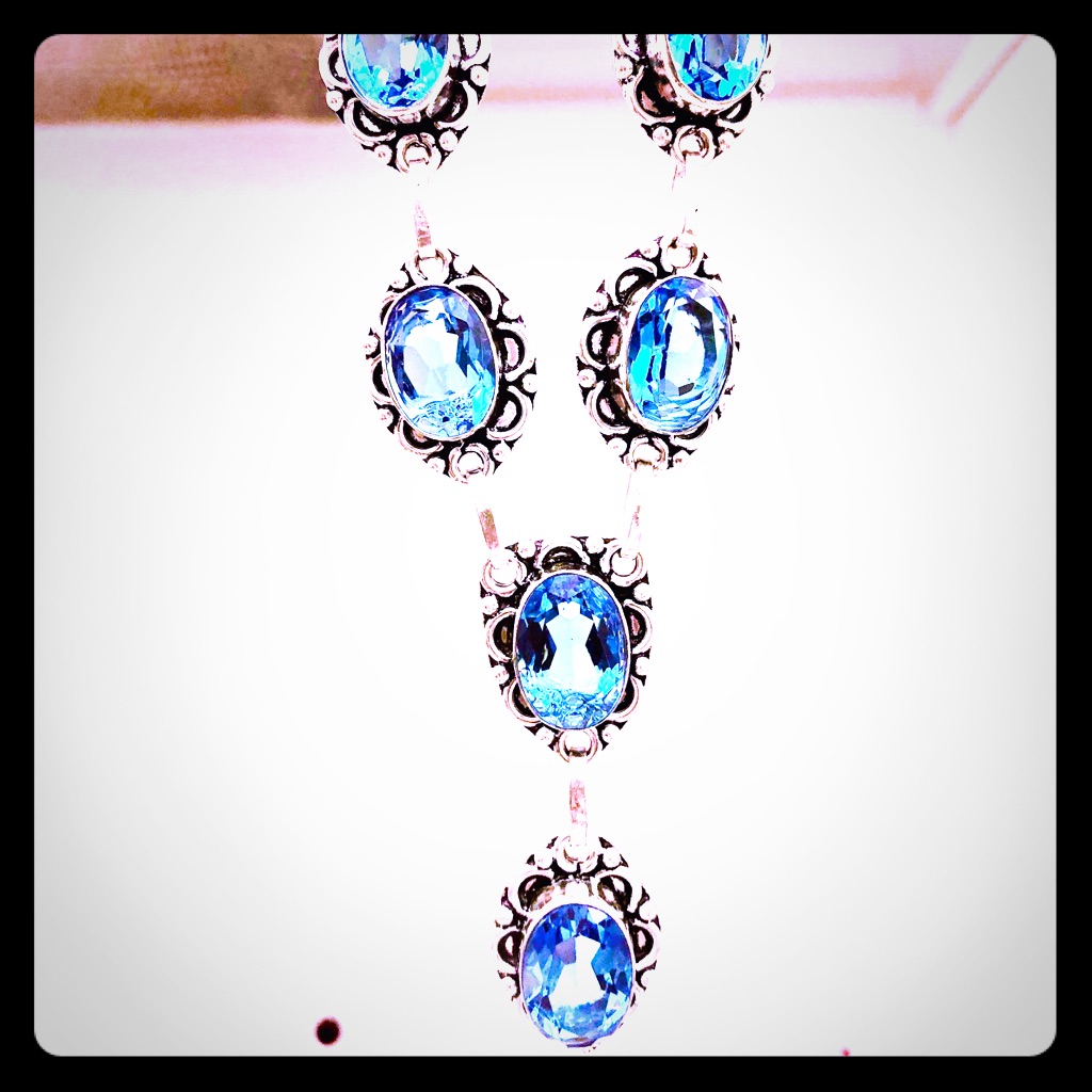 S.S. Turquoise Stained Glass Y Necklace